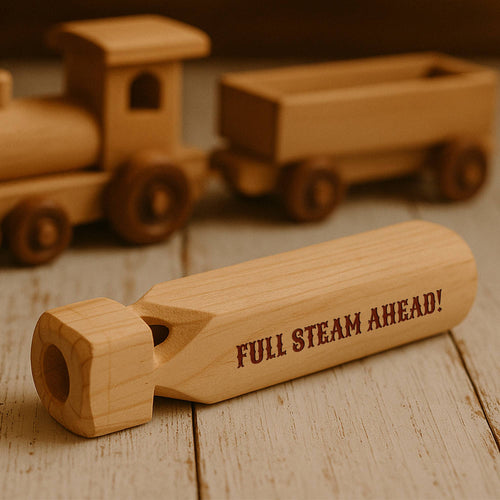 'Full Steam Ahead' Wooden Train Whistle