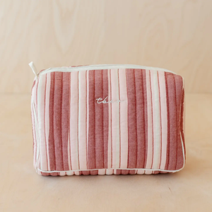 Cotton Wash Bag in Red Stripe