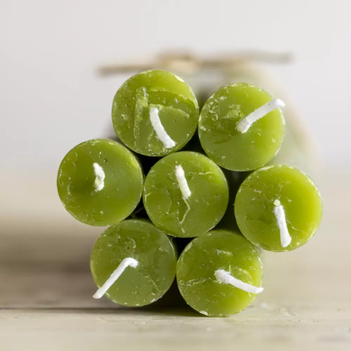 Rustic Dinner Candle Fern Green