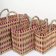 Violet Woven Reed Basket