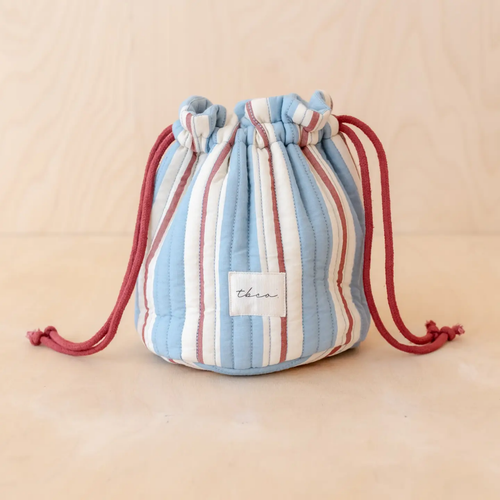 Cotton Wash Bag in Blue Stripe