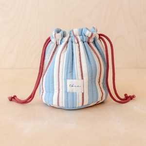 Cotton Wash Bag in Blue Stripe