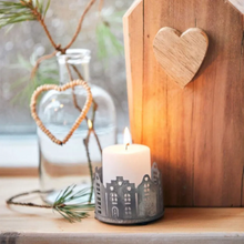 Zinc Houses Cutout Tealight Holder