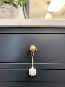 White Ceramic Pumpkin Hanger