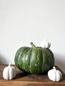 Tall Ceramic Ribbed Pumpkin