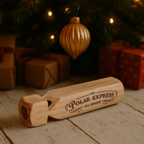 Festive Christmas Train Wooden Whistle
