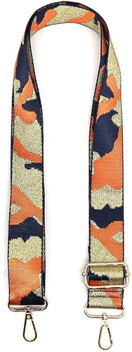 Gold, Orange & Navy Camo Bag Strap