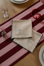 Embroidered Bow Napkins, Set of 2 - Dark Green