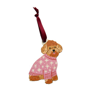 Cute Curly Dog Christmas Decoration