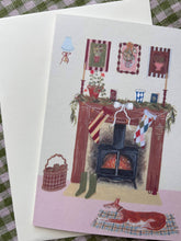 By the Fireplace Christmas card