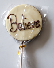 Believe chocolate lollipop