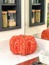 Large Handmade Orange Straw Pumpkin