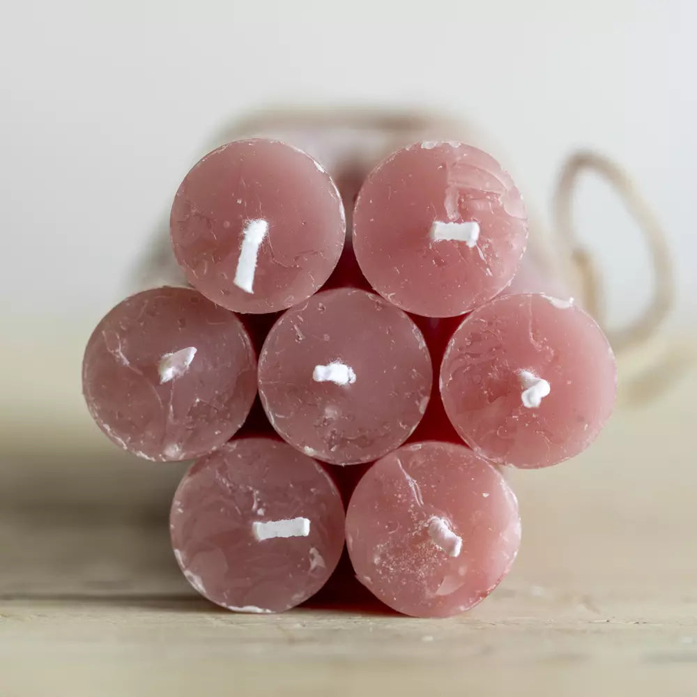 Rustic Dinner Candle Dusky Pink