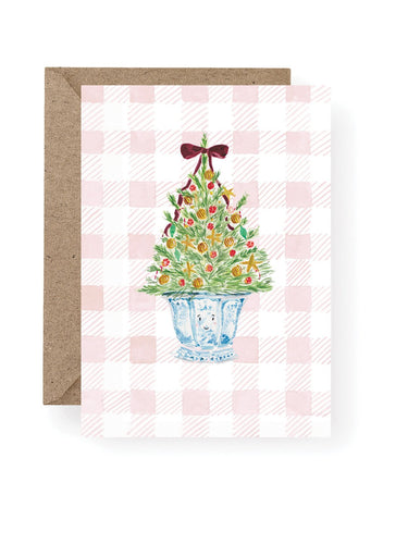 Christmas Tree Gingham Christmas Card