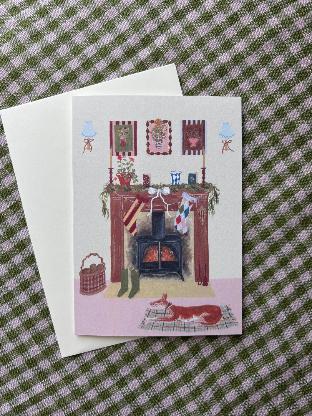 By the Fireplace Christmas card