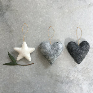 White Felt Hanging Star