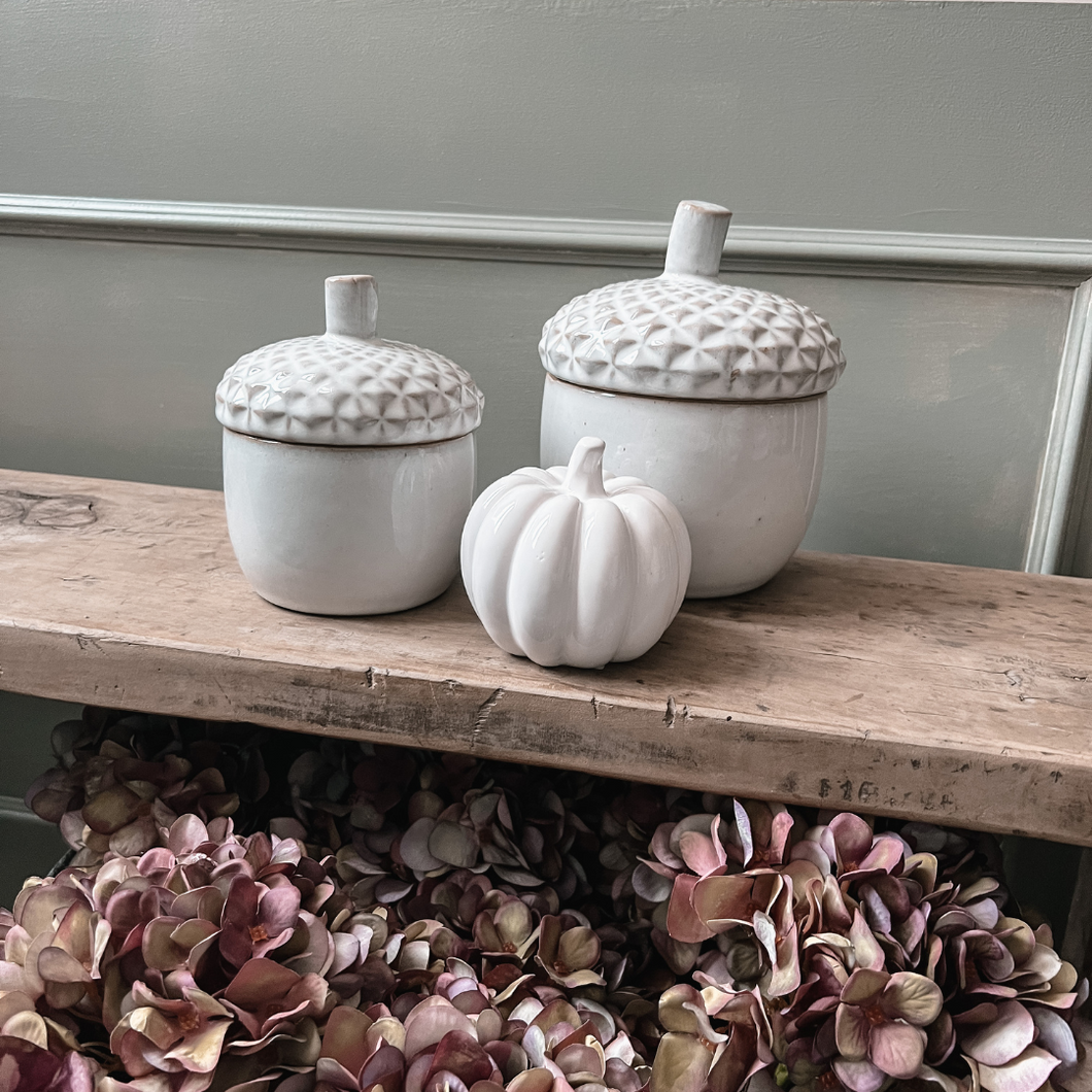 Small Ceramic White Pumpkin