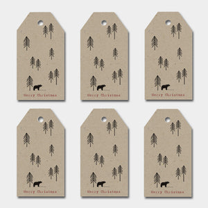 Kraft Fir Trees & Polar Bear Label