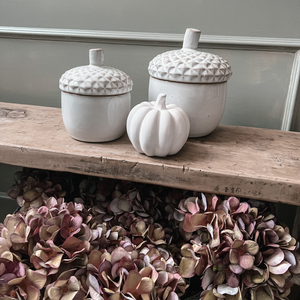 Small Ceramic White Pumpkin