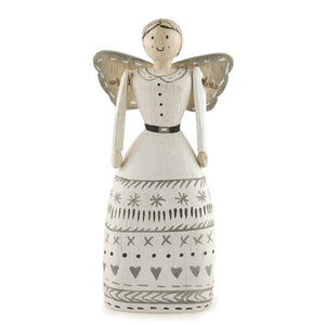 Folkart angel-Ivory