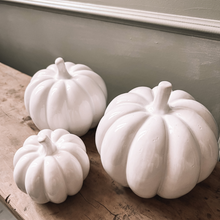 Large Ceramic White Pumpkin