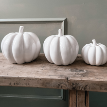 Large Ceramic White Pumpkin