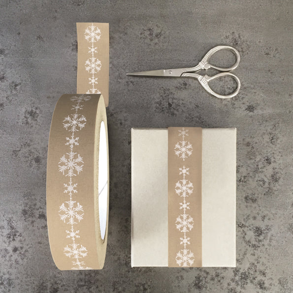 Wide Brown Tape-Snowflakes