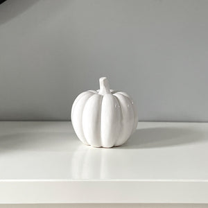 Small Ceramic White Pumpkin