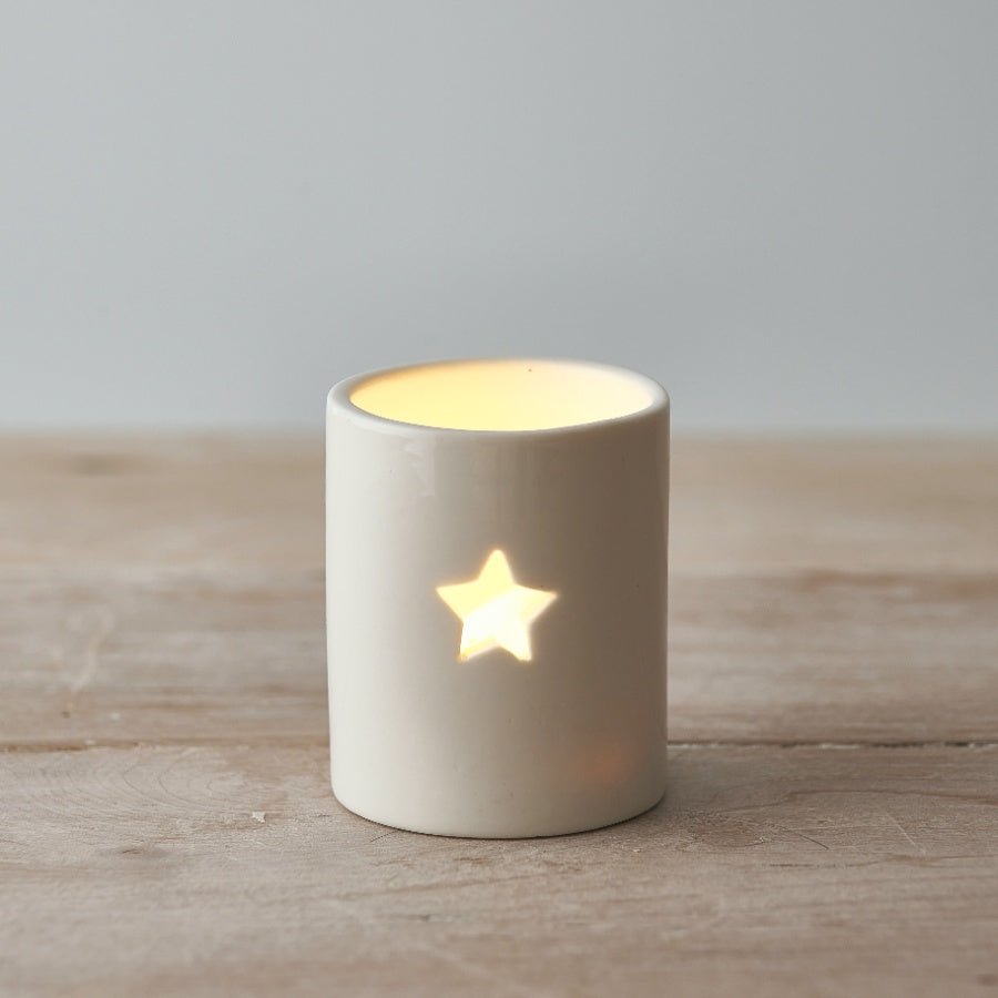 White Star Cut T-light Holder