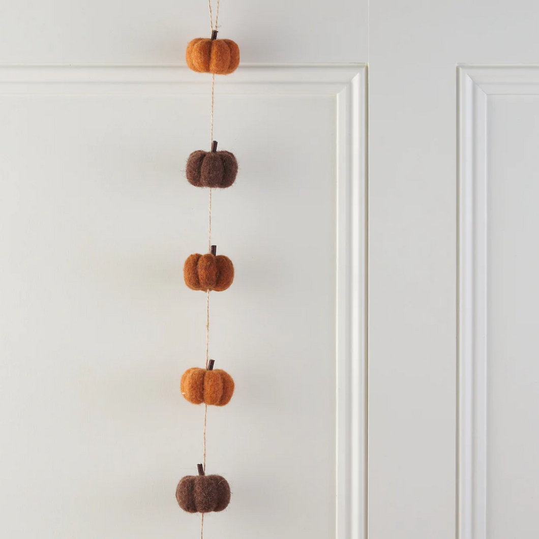 Pumpkin Garland (orange, burnt orange and brown)