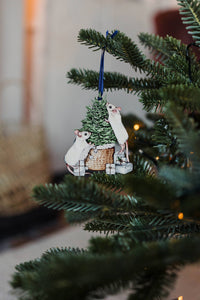 Mice Sustainable Wooden Watercolour Christmas Ornament