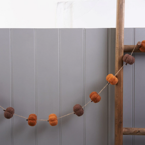 Pumpkin Garland (orange, burnt orange and brown)