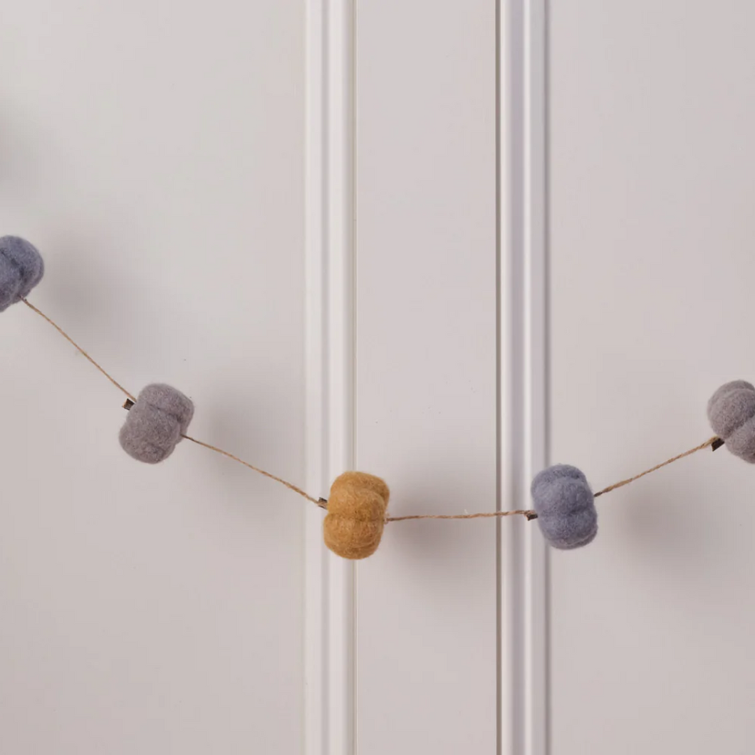 Pumpkin Garland (blue, grey and orange)