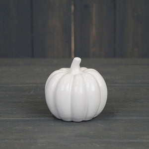 Large Ceramic White Pumpkin