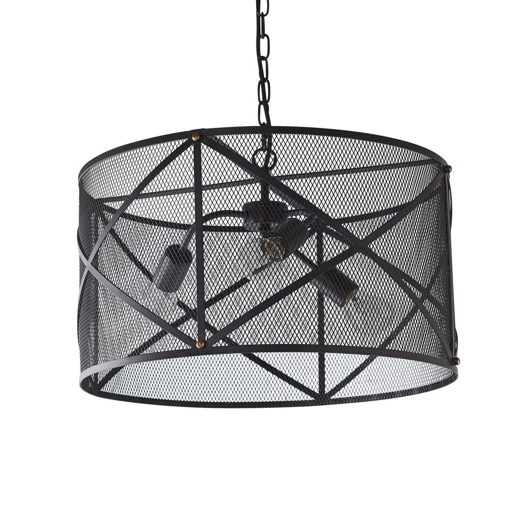 Industrial Mesh Cage Black Ceiling Pendant