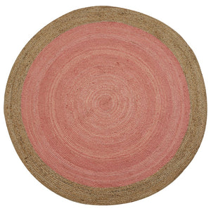 Milano Soft Jute Rug with Pale Pink Centre