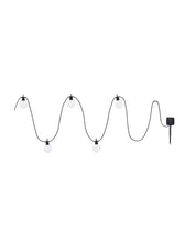 SOLAR FESTOON LINEAR LIGHTS - BLACK - 10 BULBS