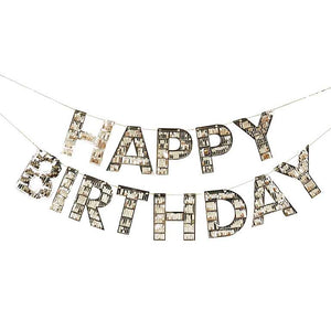 Gold Fringe Happy Birthday Banner