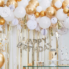 Gold Fringe Happy Birthday Banner