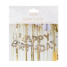 Gold Fringe Happy Birthday Banner