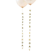 Gold Happy Birthday Balloon Tails