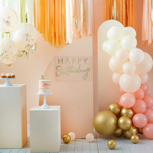 Gold Happy Birthday Balloon Tails