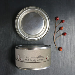 Merry Everything & Happy Always Robin Candle