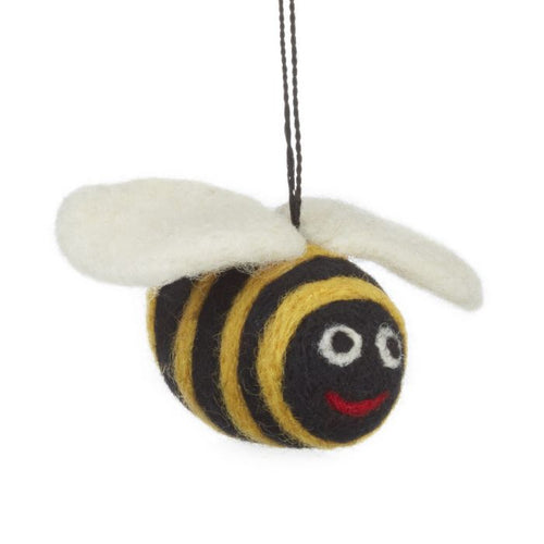 Handmade Biodegradable Big Bumblebee Hanging Needle Felt Decoration