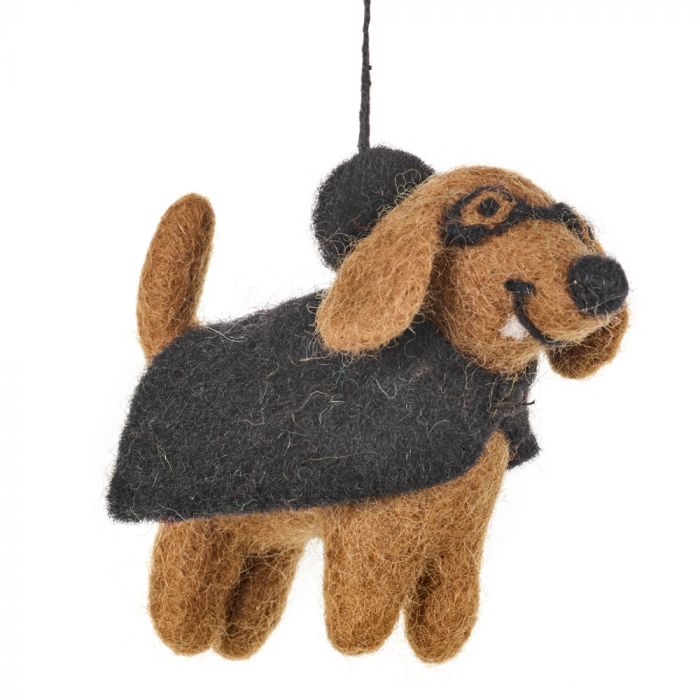 Handmade Hanging Fang the Vampdog Biodegradable Halloween Decoration