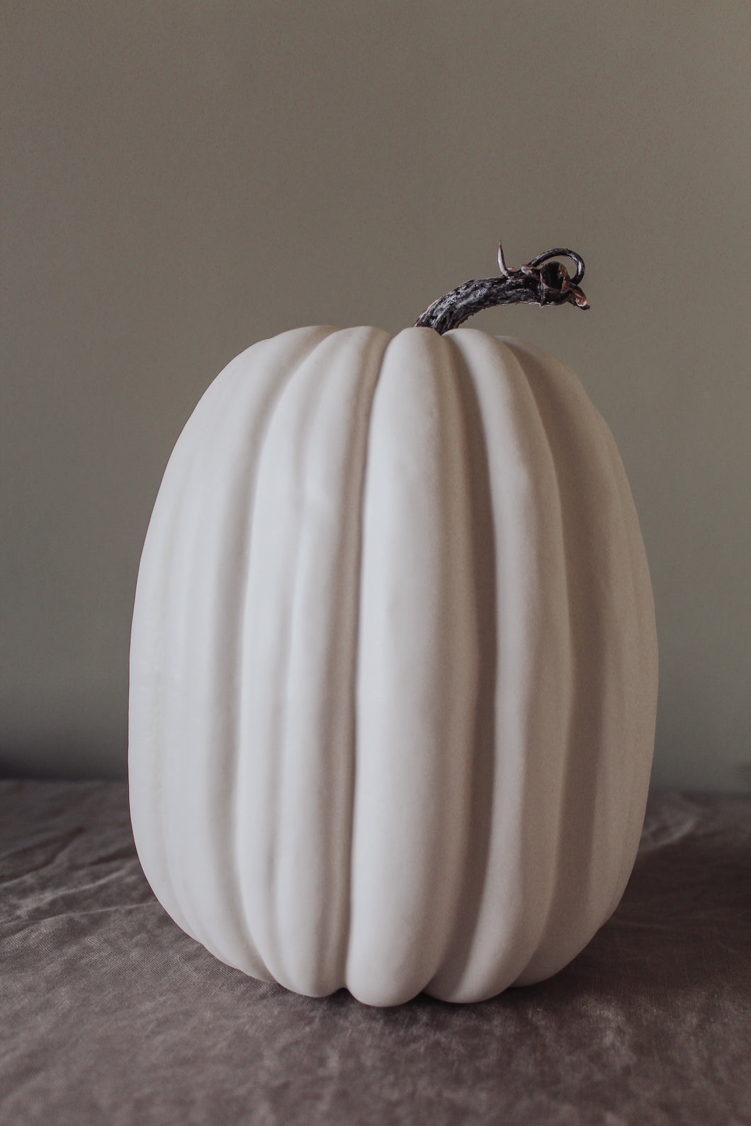 Rustic White Pumpkins With Faux Wooden Top