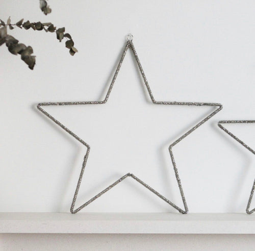 Glass Beaded Silver Star