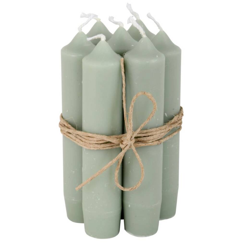 Sage Green Short Dinner Candle